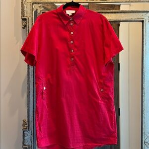 Tuckernuck Pomander Place Red Button-Up Shirt Dress